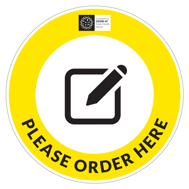 COVID-19 Please Order Here Hanging Sign